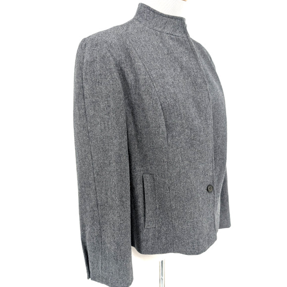 Vintage Pendleton 100% Virgin Wool Blazer Gray Single Button Heritage Classic LG - Picture 11 of 15